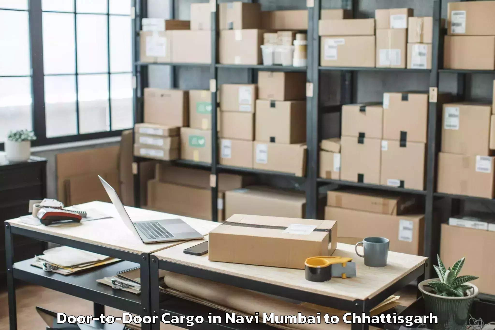 Affordable Navi Mumbai to Kharora Door To Door Cargo